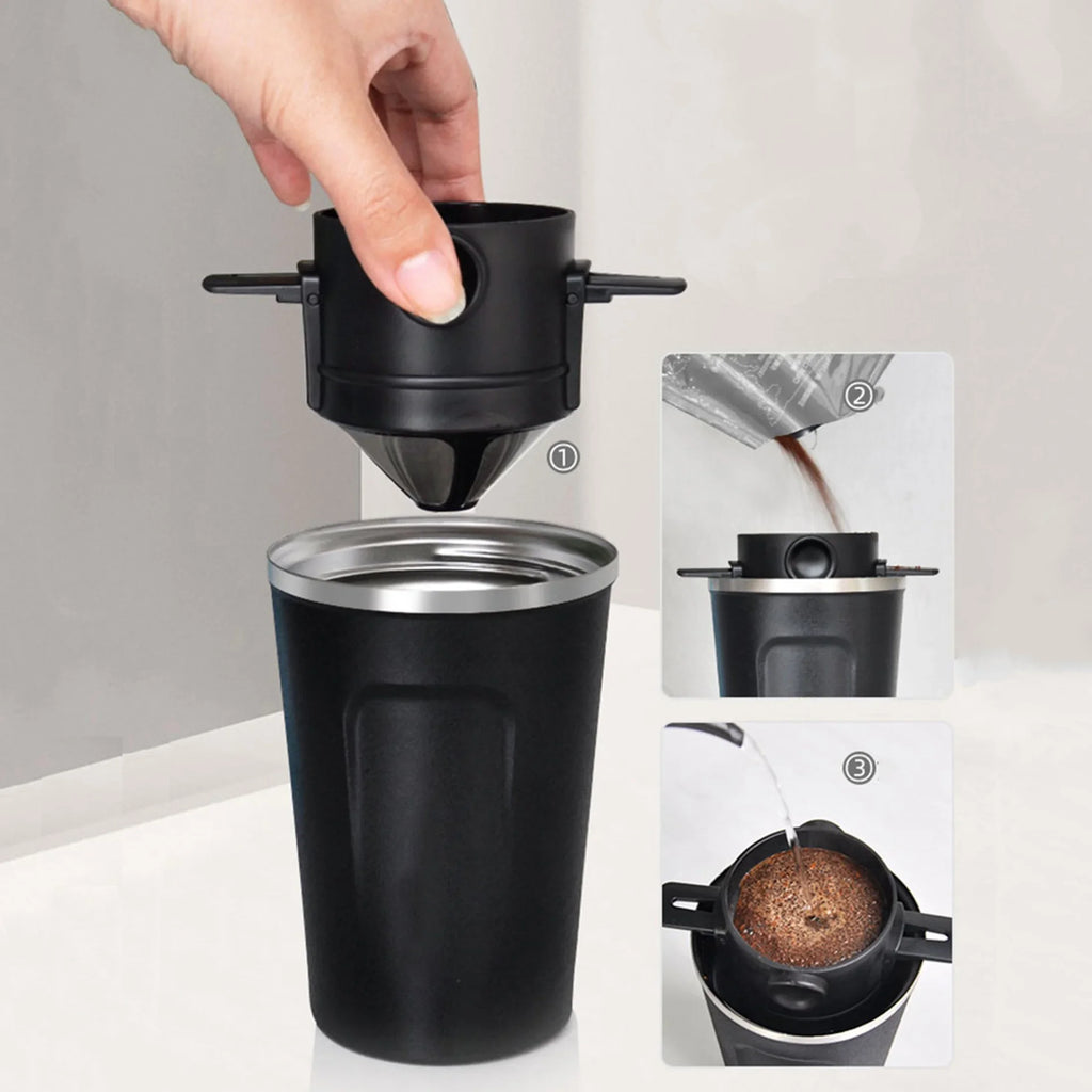 Collapsible Pour Over Coffee Dripper with Stainless Steel Filter