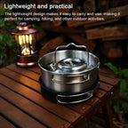 Set de utensilios de cocina para camping de acero inoxidable con olla, sartén y tetera