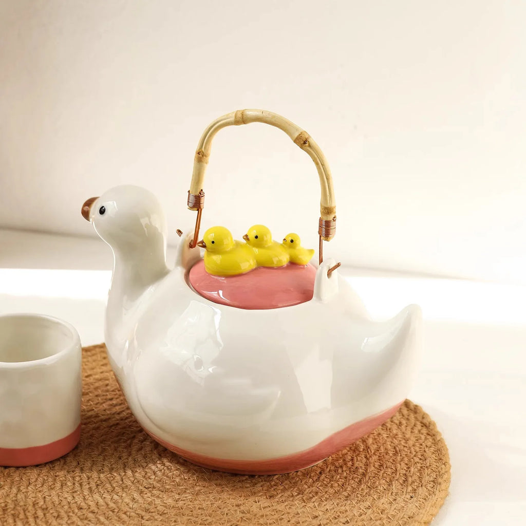 Duck-Shaped Kettle and Cup Set
