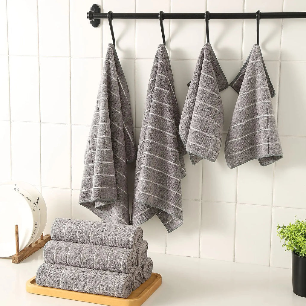 Microfiber Kitchen Towels and Dishcloths Set (12-Pack)