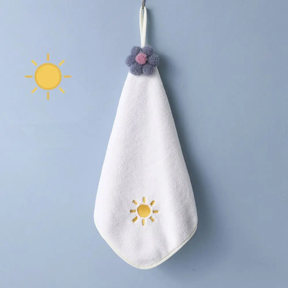 Embroidered Coral Fleece Hand Towel