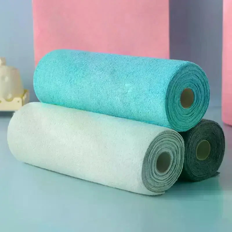 Rollo de toallas de microfibra para cocina – 20 unidades, reutilizables y absorbentes