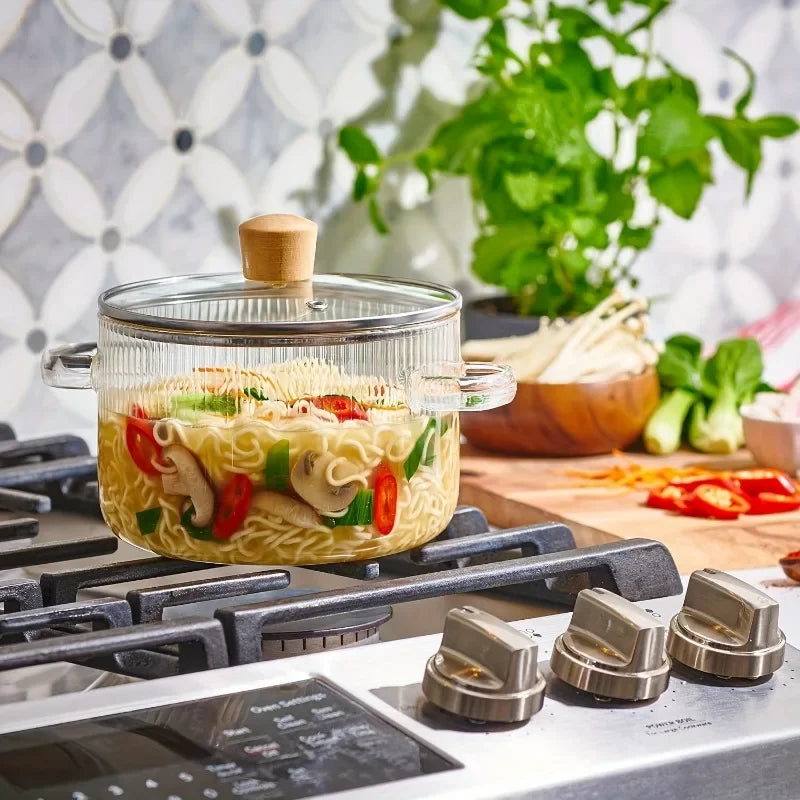 Heat-Resistant Borosilicate Glass Soup & Stock Pot 1.6L