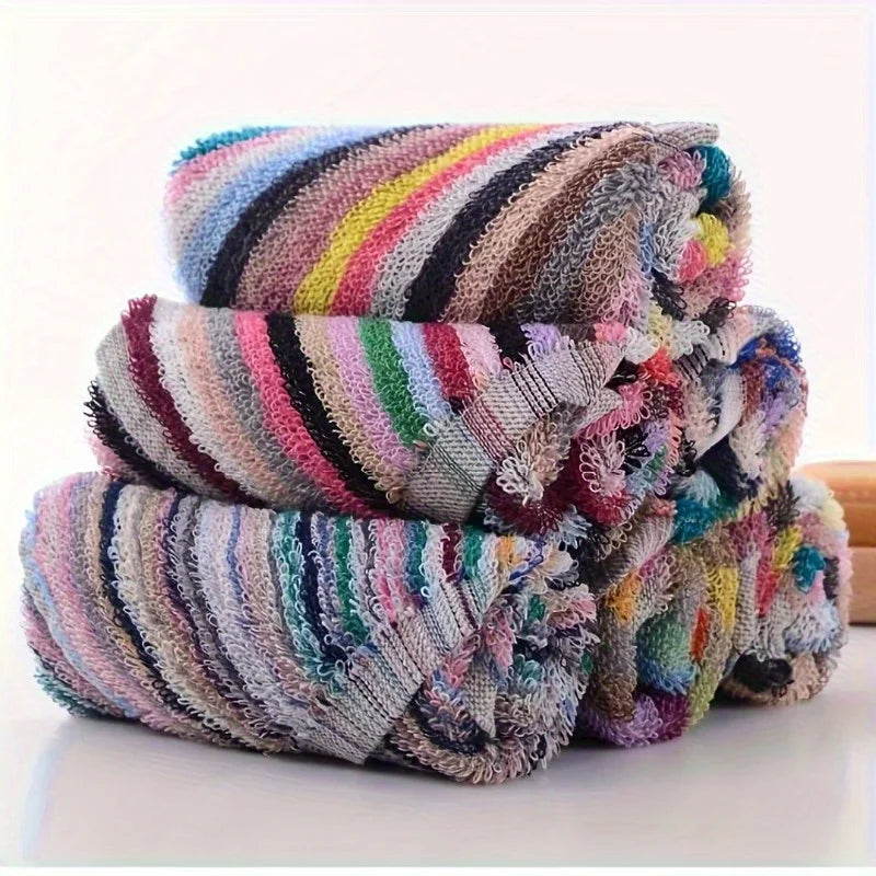 10-Pack Striped Cotton Dish Cloths, Assorted Colors