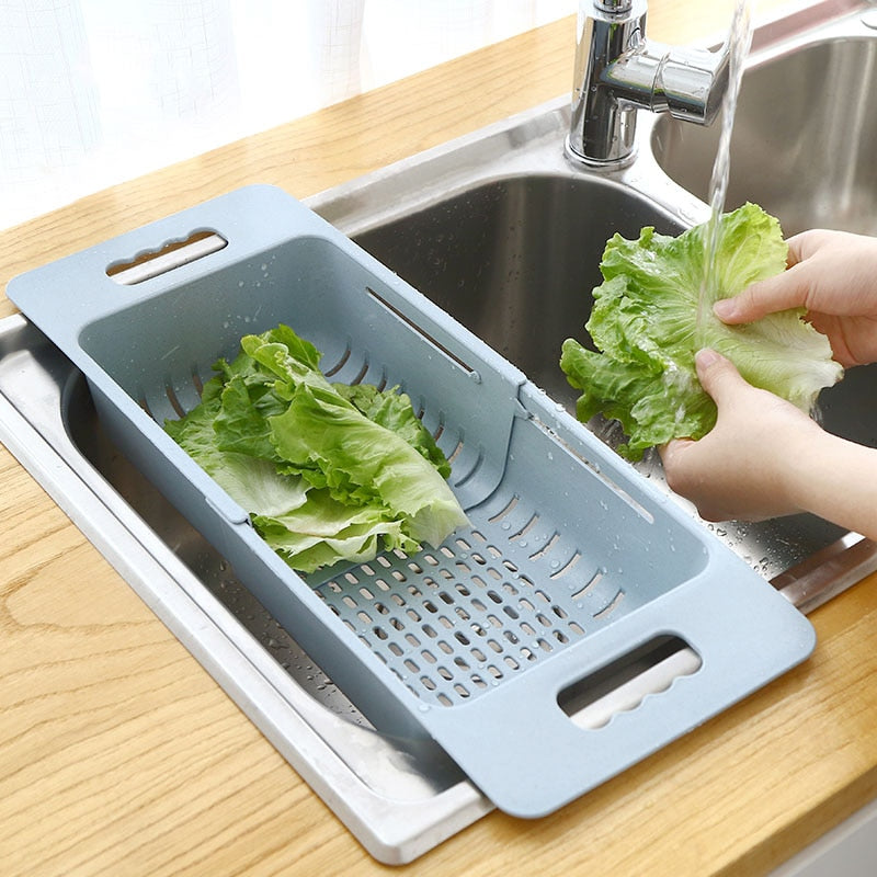 Escurreplatos Ajustable con Cesta de Drenaje