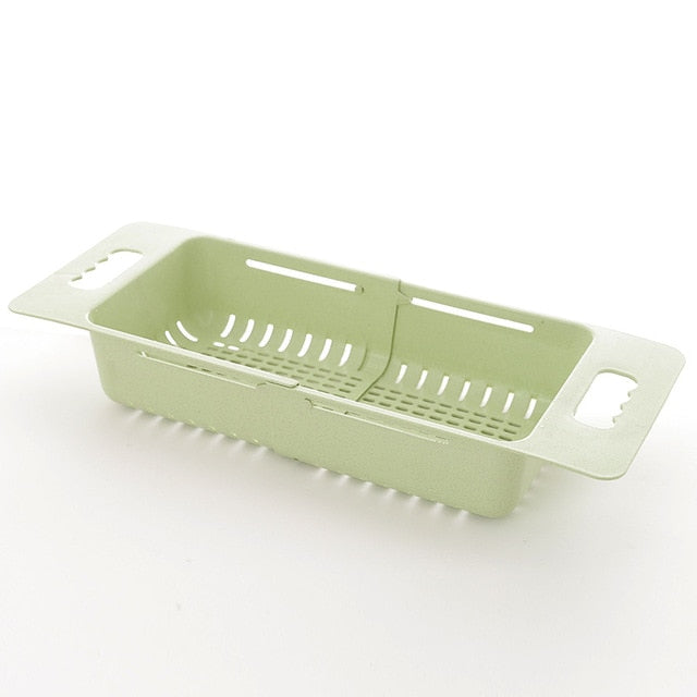 Adjustable Dish Drainer Rack with Drain Basket