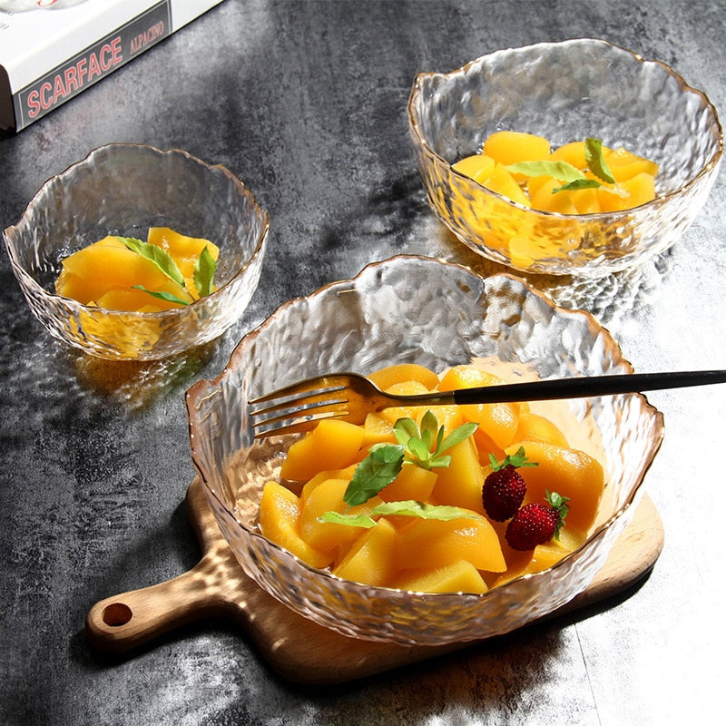 Glass Salad Bowl Set – Transparent Fruit and Dessert Bowls