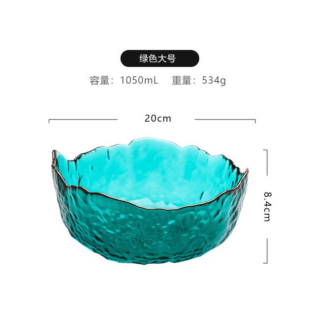Juego de cuencos de cristal para ensalada – Cuencos transparentes para fruta y postre