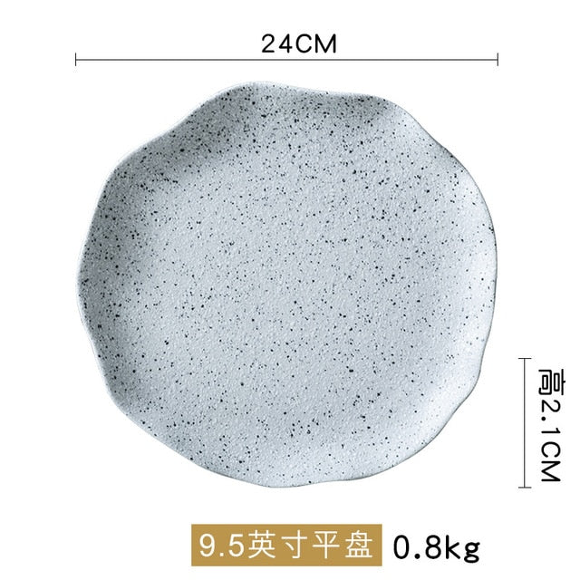 Vajilla de cerámica con diseño de granito