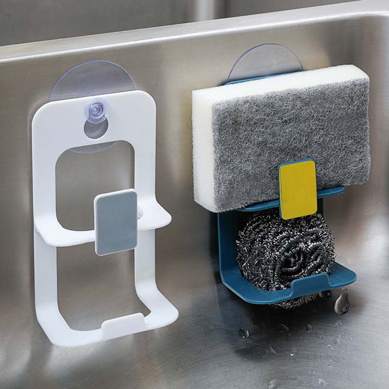 Suction Cup Sink Drain Rack with Sponge Holder